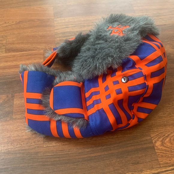 NY New York Mets MLB Baseball JustWorks Lumberjack Winter Fur Trapper Hat Cap - Picture 5 of 6